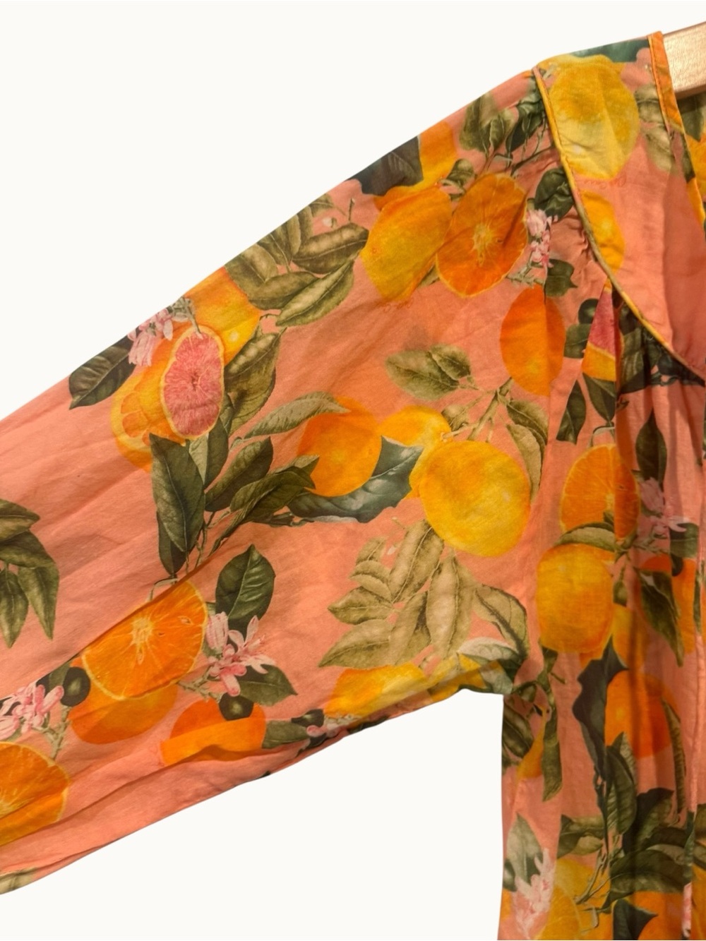 Cara Cara Cute Peach Orange Pattern 100% Cotton Babydoll Dress size M - Picture 5 of 8